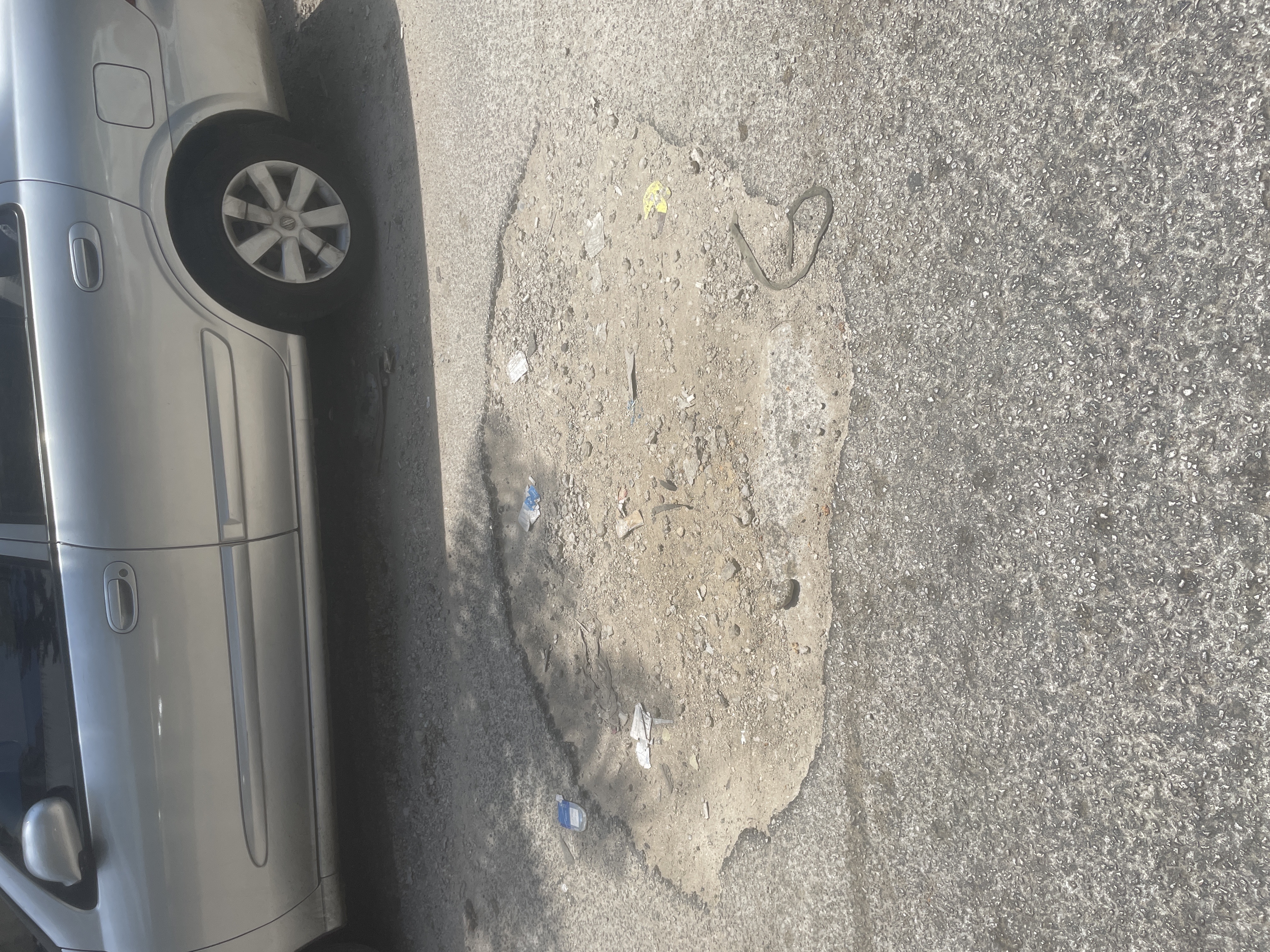 Pothole on street