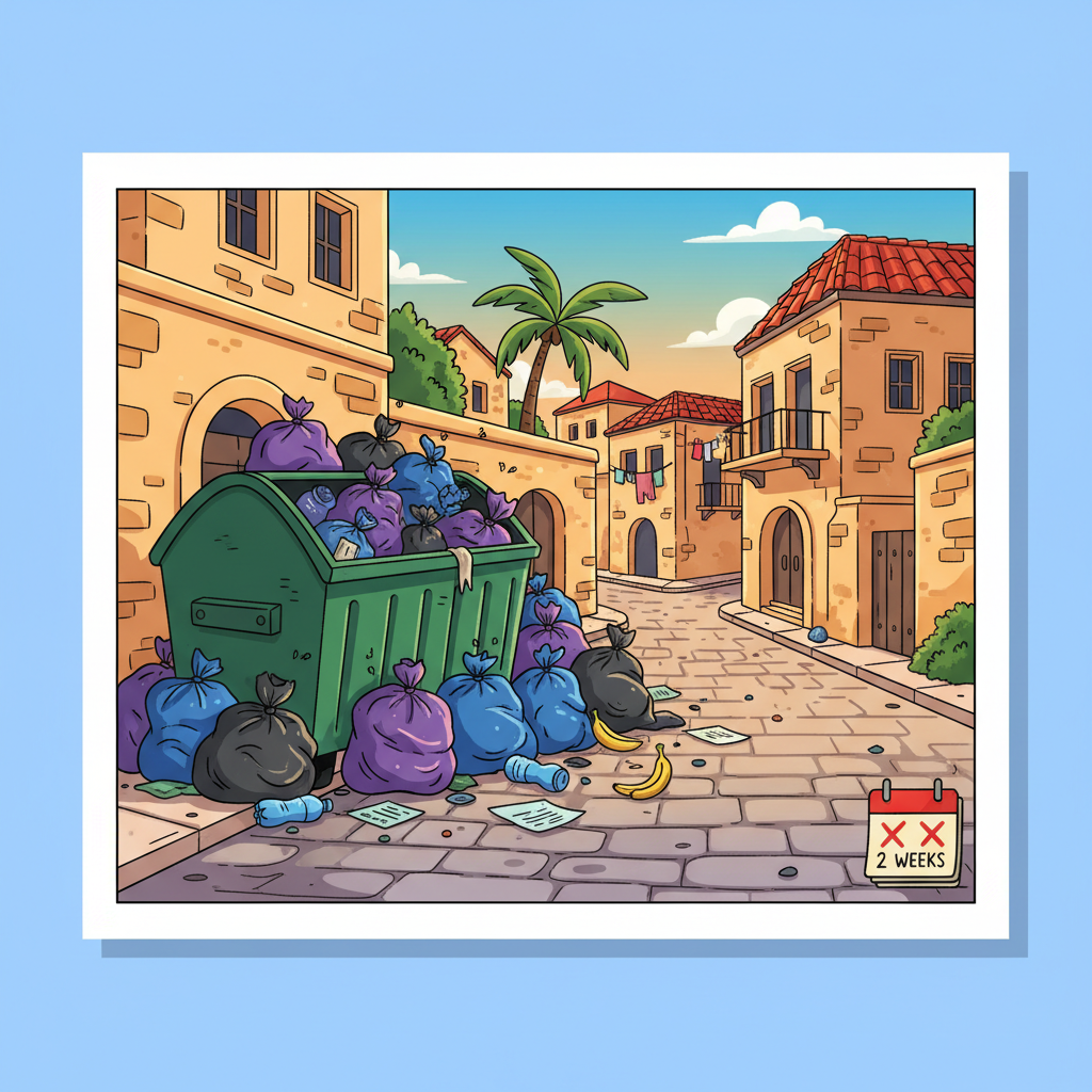 No garbage collection for 2 weeks