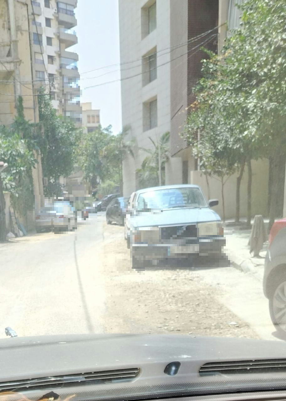 Damaged road surface in Qoraitem, Ras Beyrouth